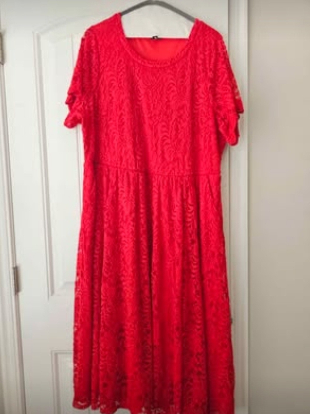 torrid Bright Red Lace Fit-and-Flare Dress